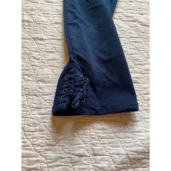 Style & Co Navy Pants Size 12 Crisscross Detail at Ankle ++ Stretch Cropped - Picture 2 of 10
